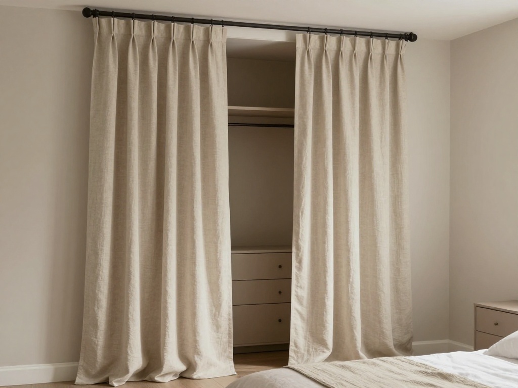 Small Bedroom With a Curtain Instead of a Closet Door
