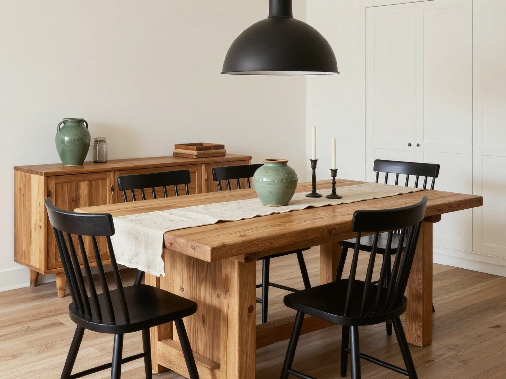  Farmhouse Dining Room With Cleaner Modern Details