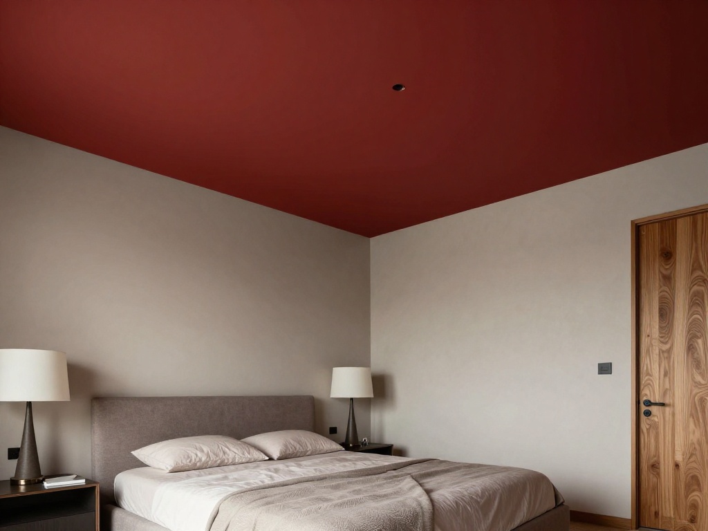 Red Ceiling for an Unexpected Design Feature