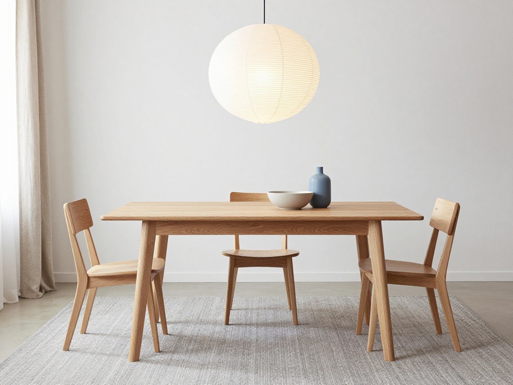 Scandinavian Dining Room With Pale Wood And Soft Textures