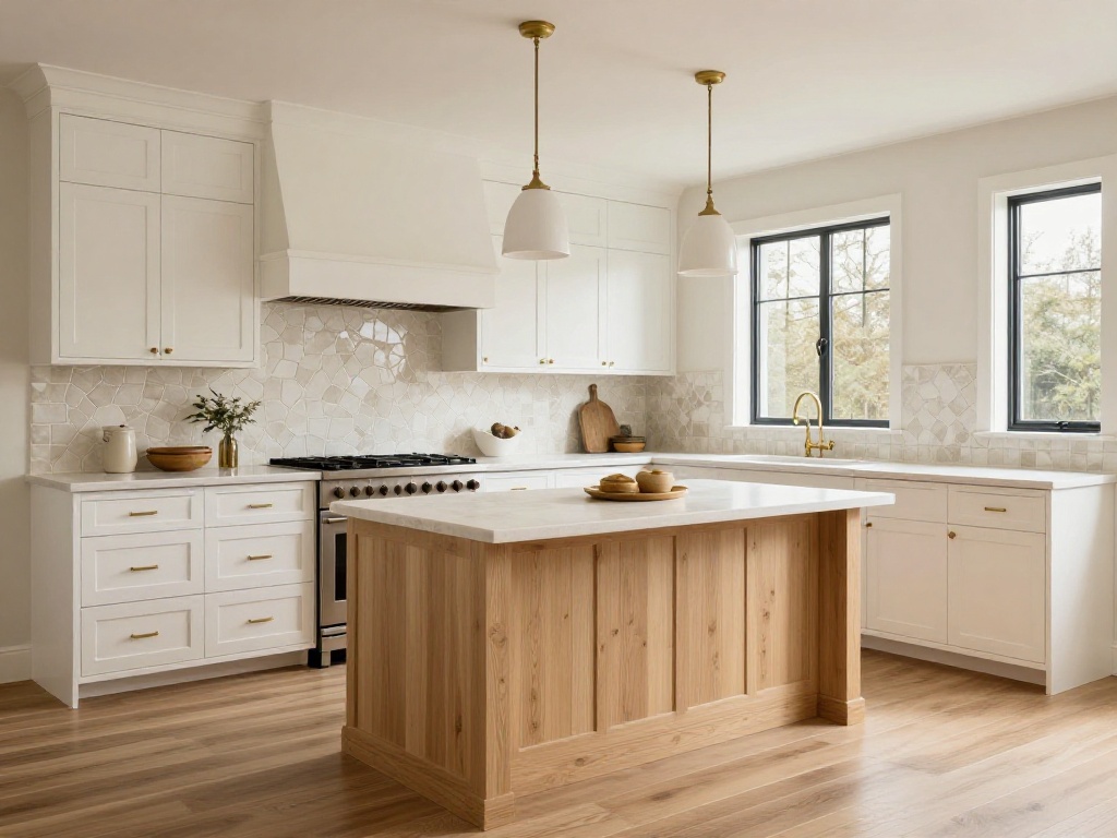 Small Farmhouse Kitchen Layout With Full-Height Storage