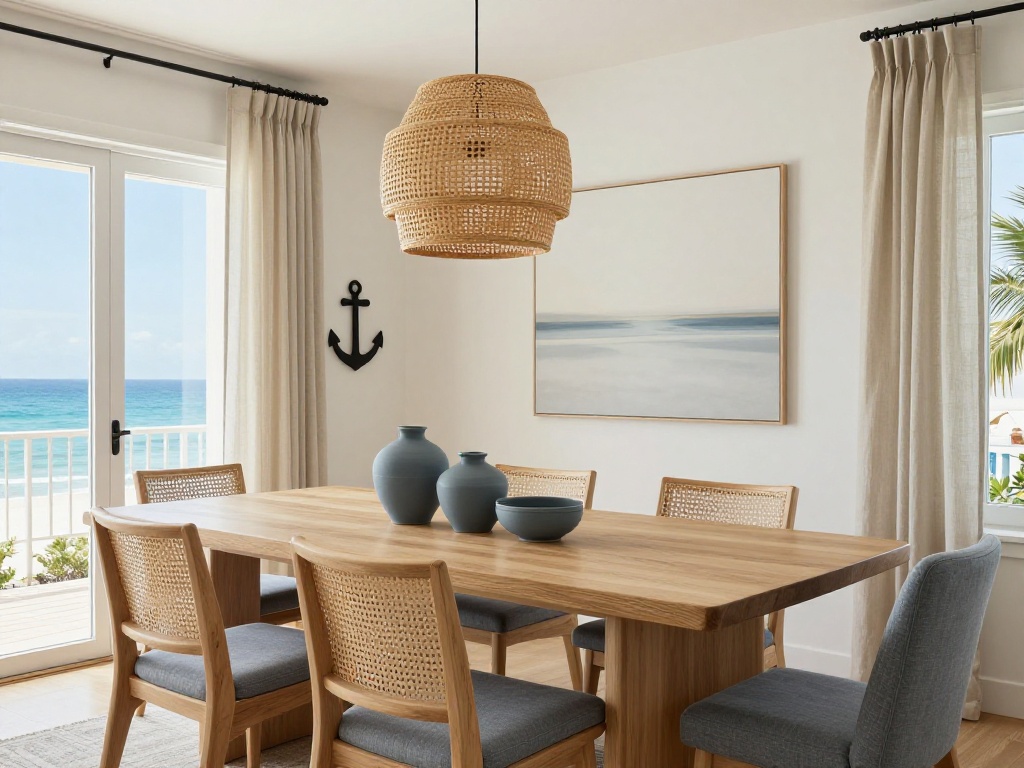 Coastal Dining Room Without Literal Beach Decor
