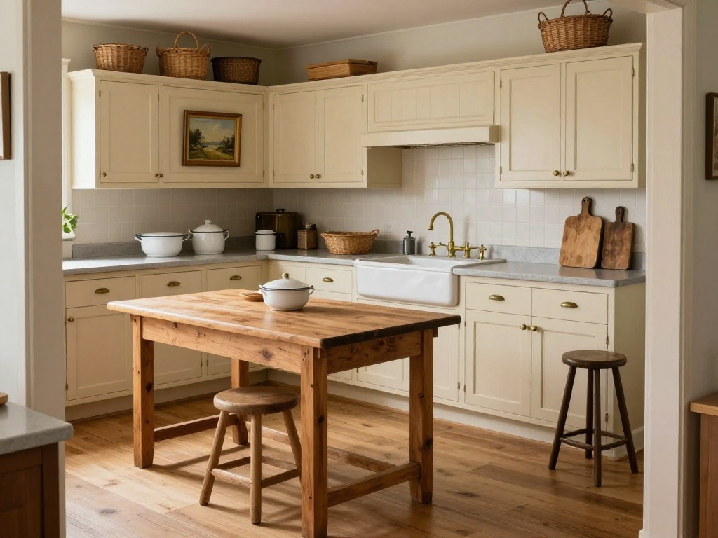 Modern Farmhouse Kitchen Design With Clean, Flat Surfaces