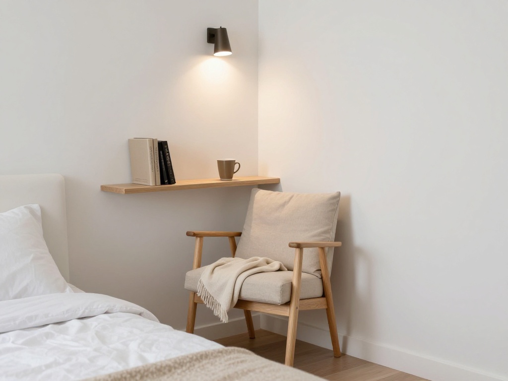 Small Bedroom With a Functional Corner Reading Nook