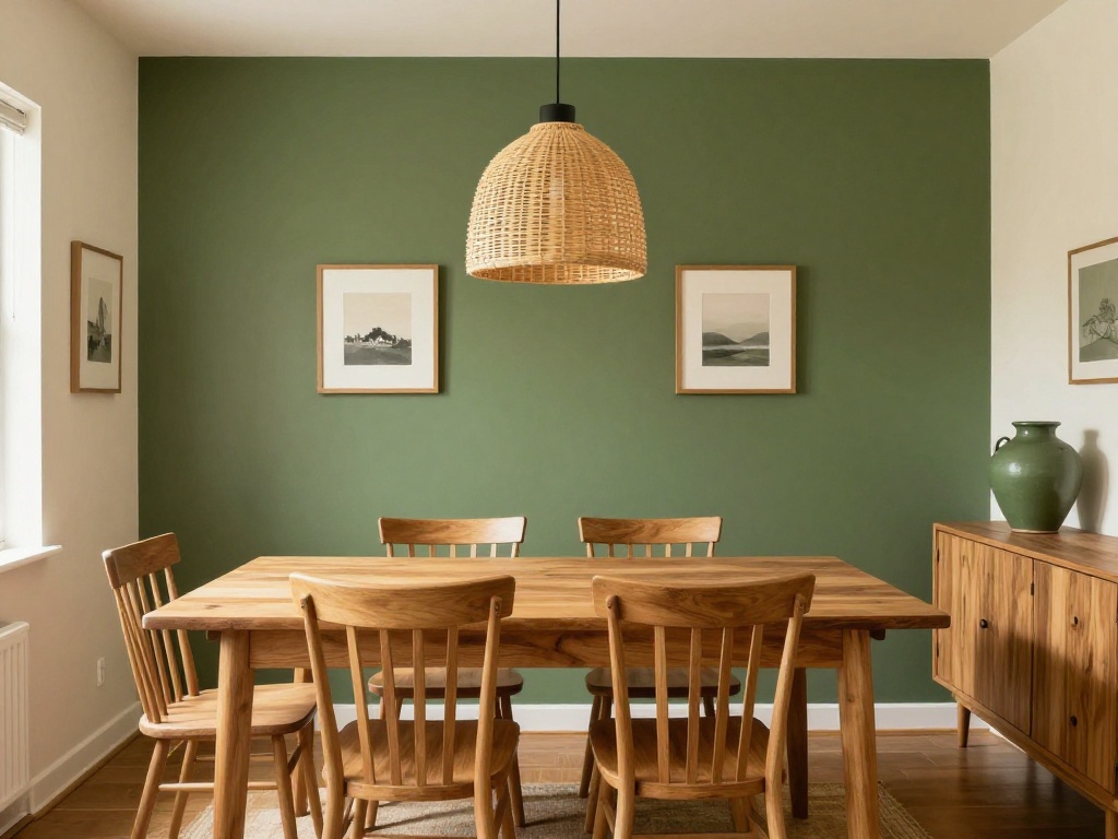 Budget Dining Room With A Painted Feature Wall