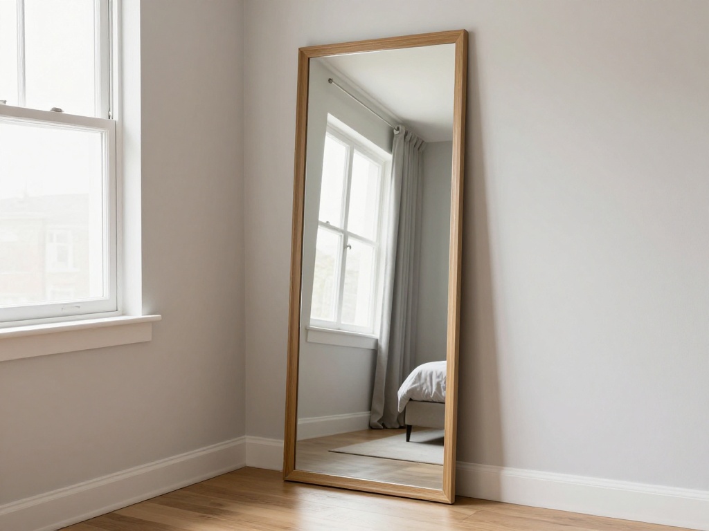Small Room With a Large Mirror Opposite the Window