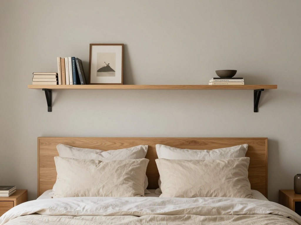Tiny Room With a Desk That Doubles as a Nightstand