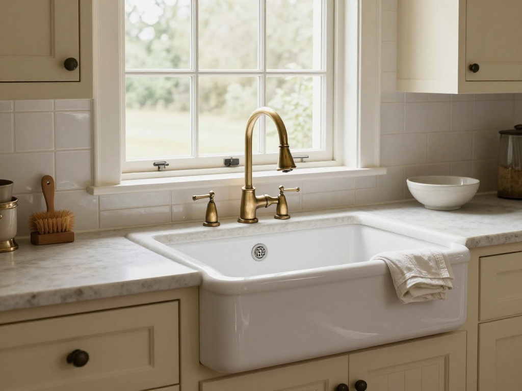 Apron-Front Sink Beneath a Farmhouse Kitchen Window