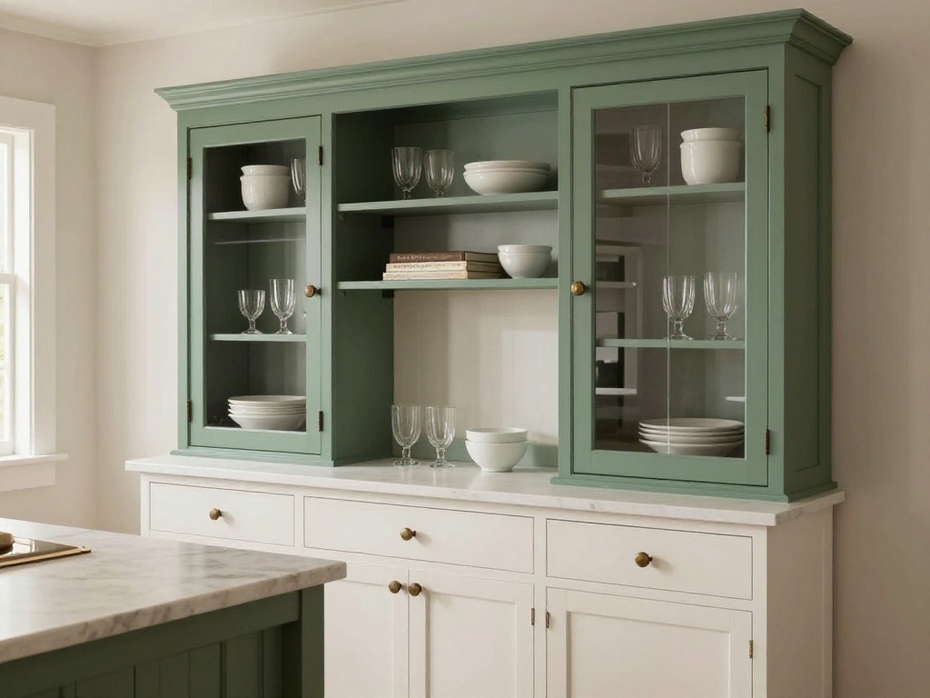 Farmhouse Kitchen Cabinets With a Furniture-Style Hutch