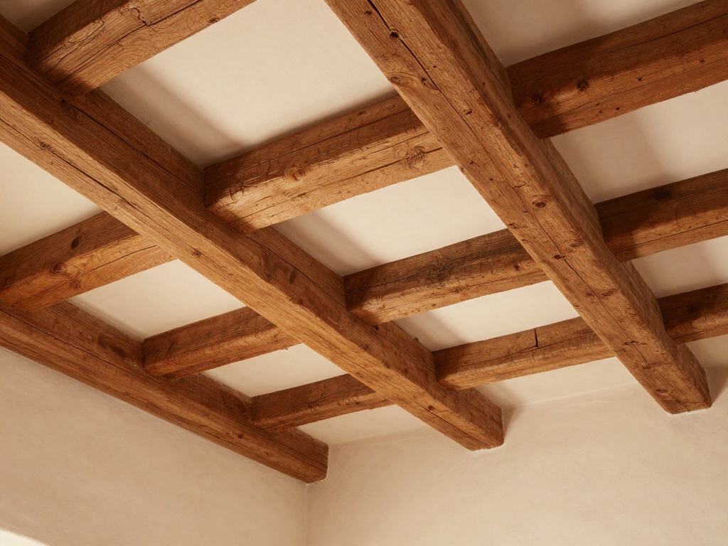Reclaimed Wood Beam Ceiling