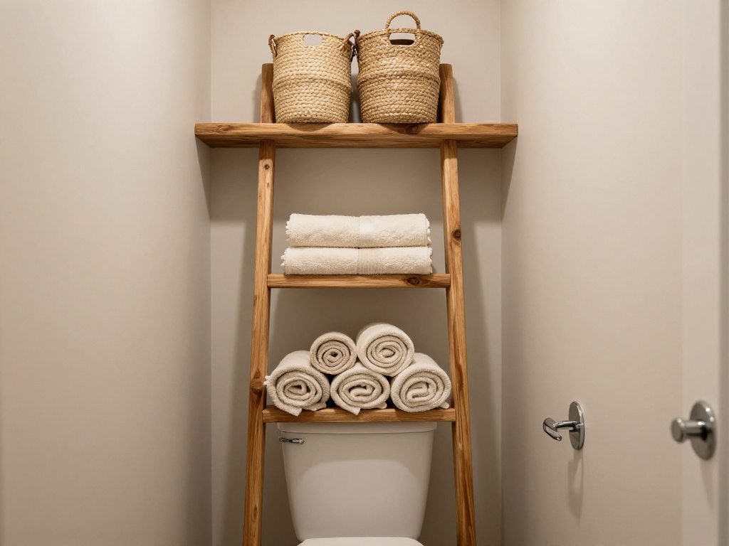 Over-the-Toilet Ladder Shelf