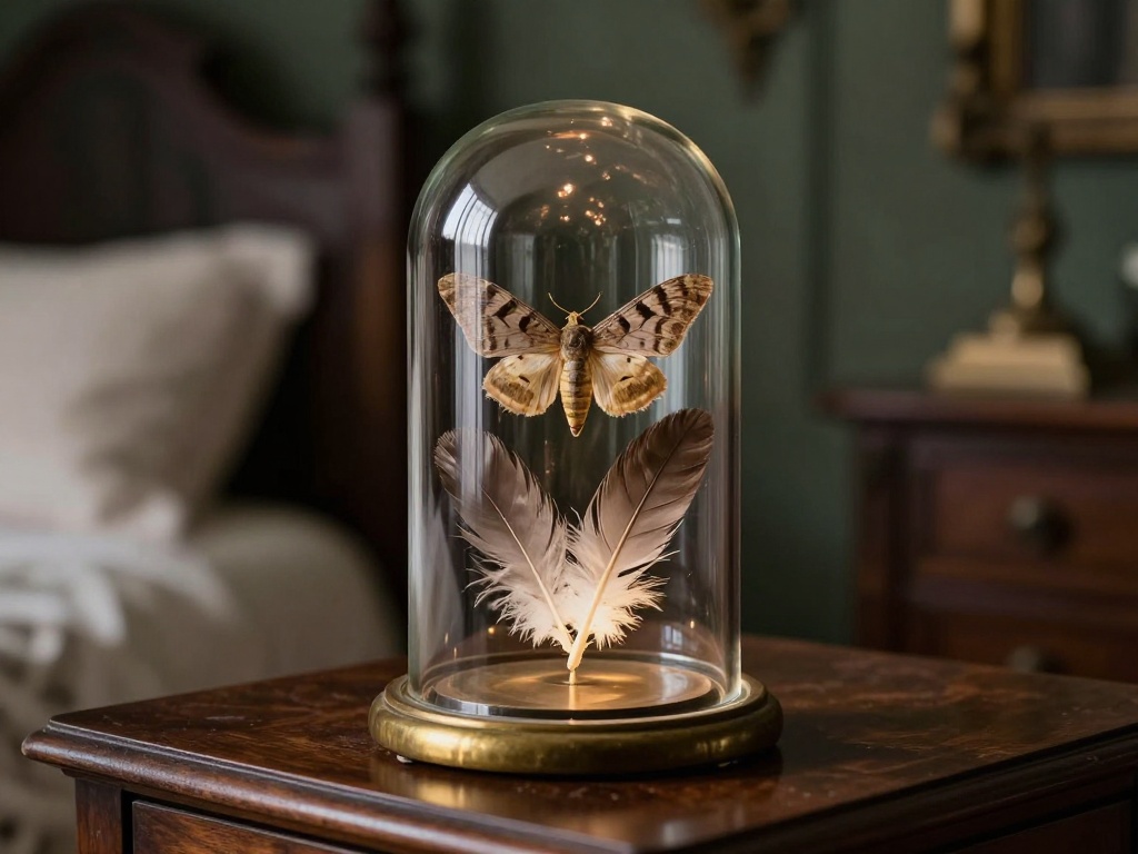 Glass-Domed Display With Natural Specimens