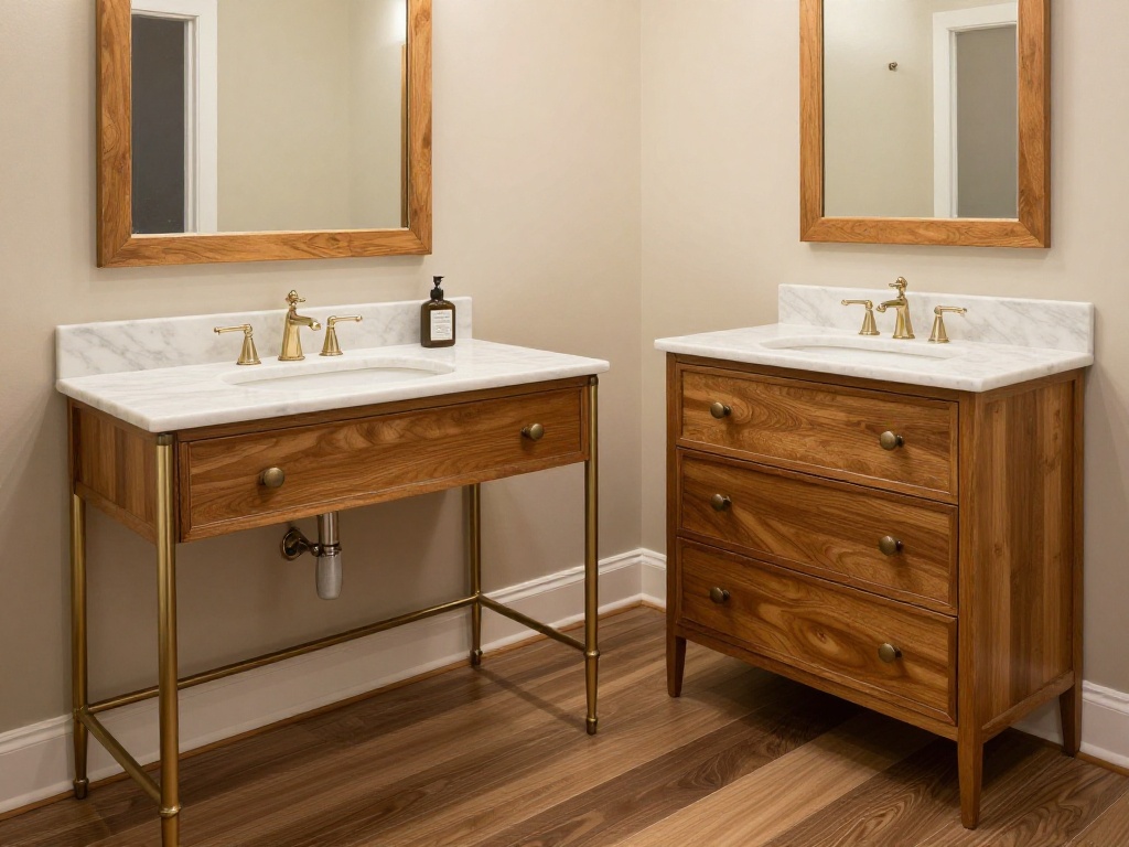 Two-Piece Vanity With Separated Sink And Storage