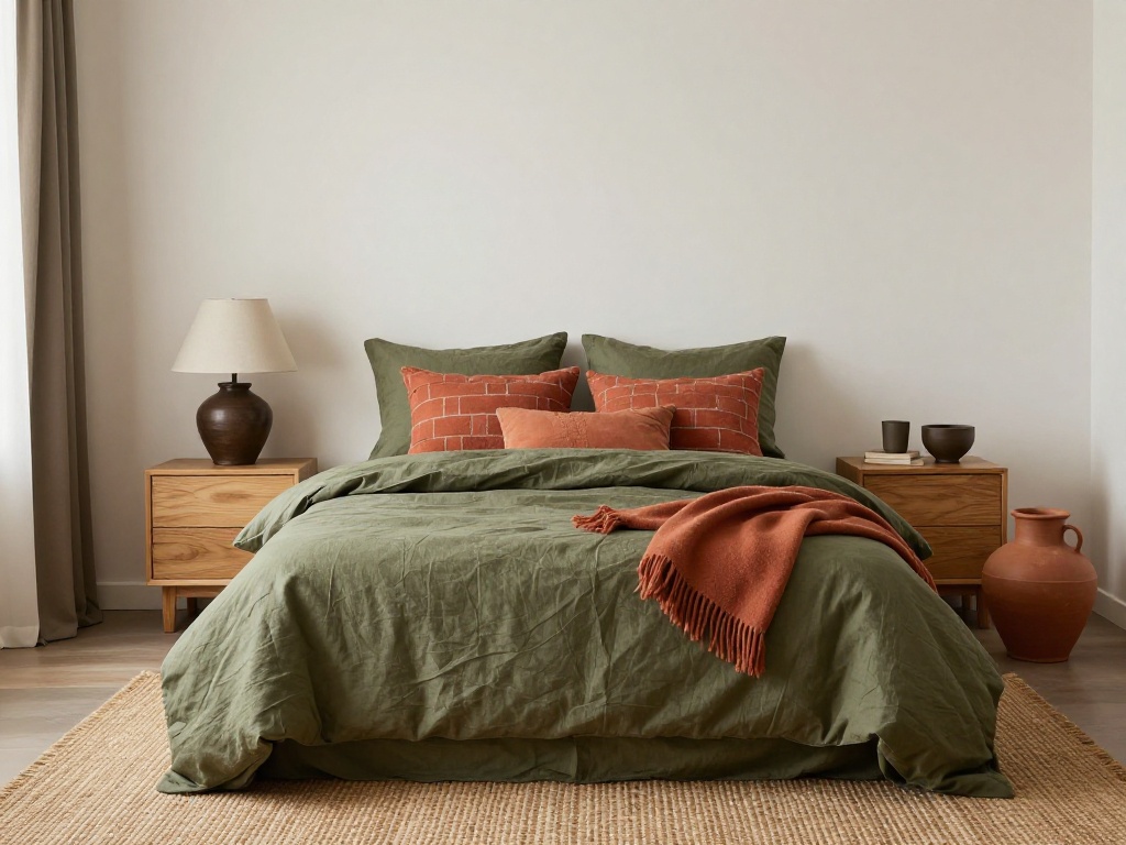 Apartment Bedroom With A Tonal Gallery Wall