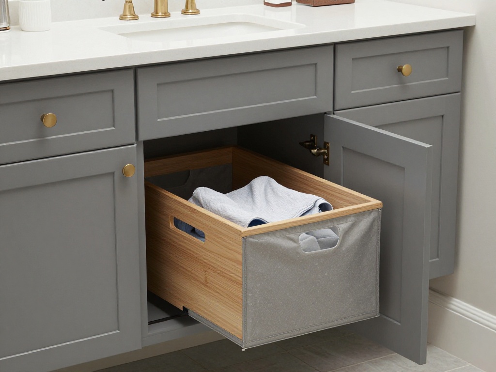 Extended Vanity With Integrated Laundry Hamper