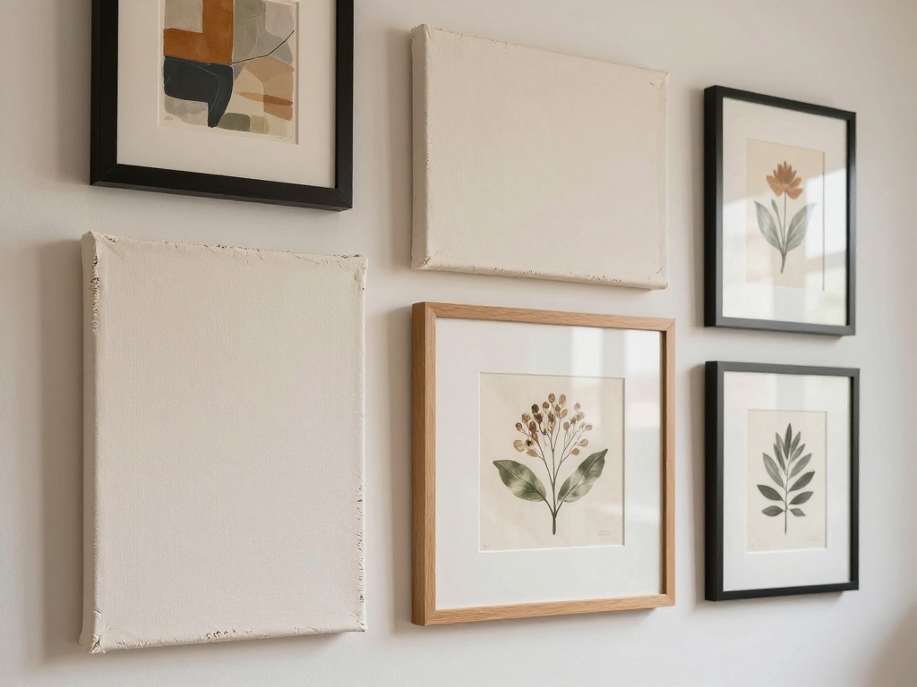 Mix Of Canvas And Paper Art
