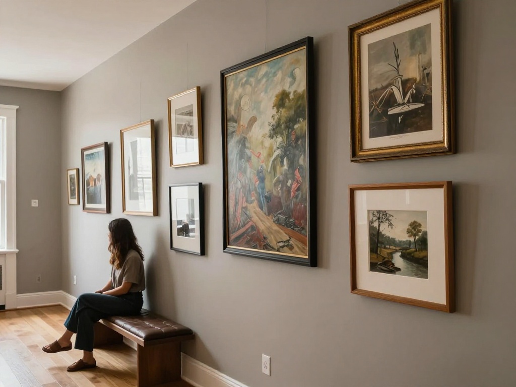 Art Hung At Different Eye Levels