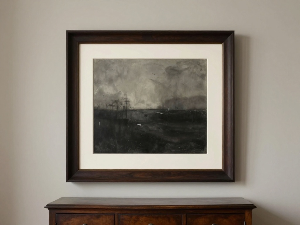  Single Oversized Artwork In A Dark Frame