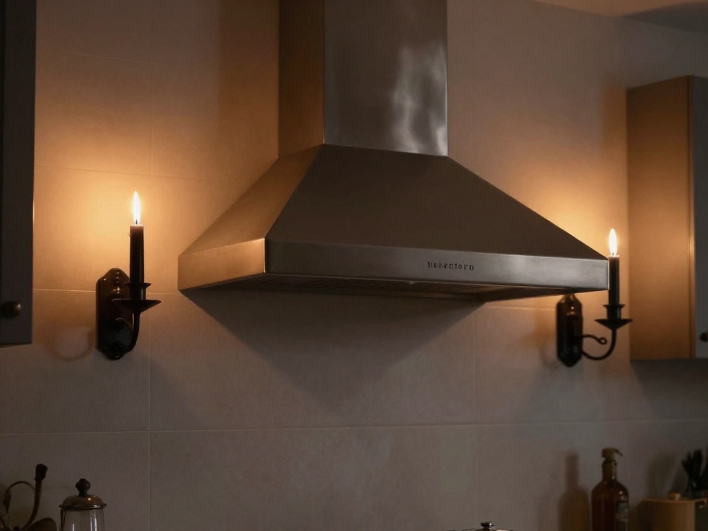 Candlelit Backsplash With Iron Candle Sconces