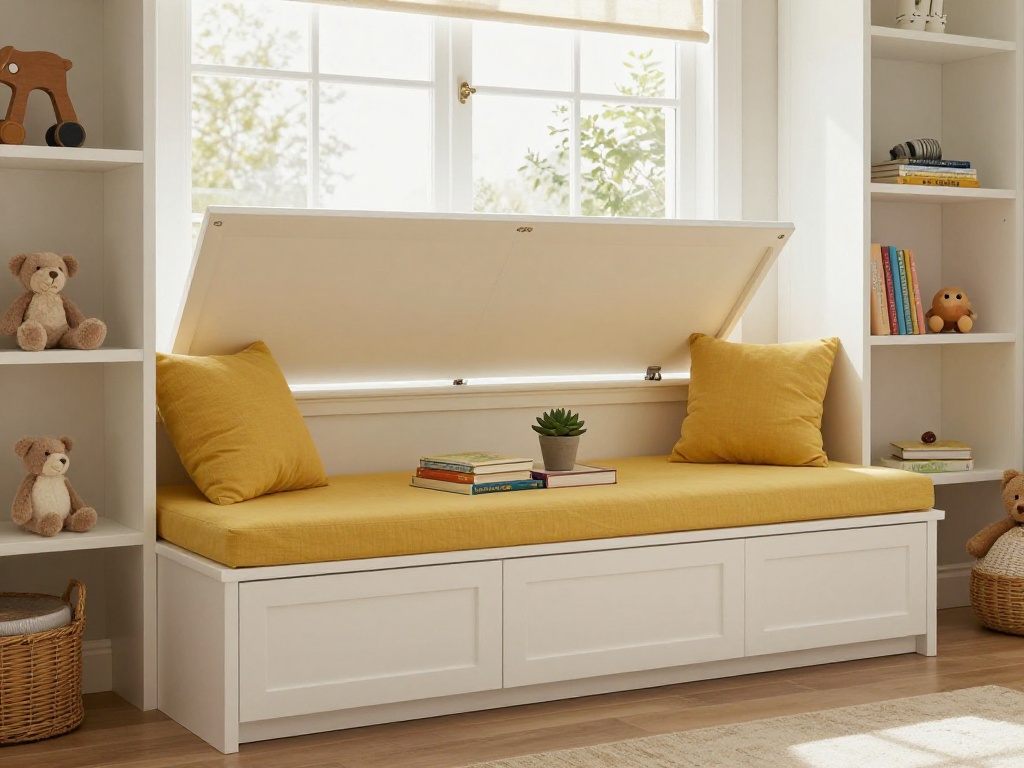 Built-In Window Seat With Toy Storage