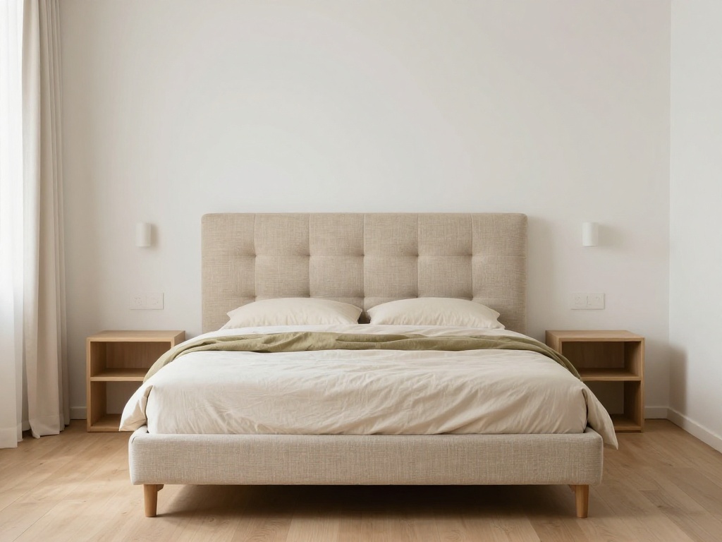 One-Bedroom Apartment With A Soft Upholstered Headboard Wall