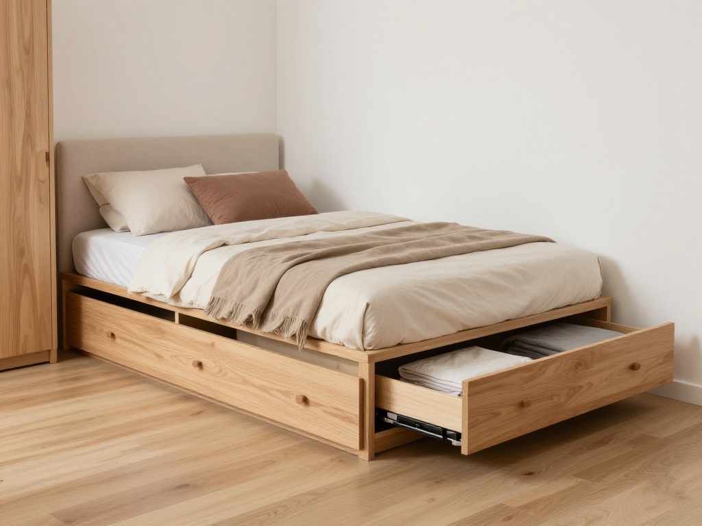 Storage Bed With A Calm Built-In Look