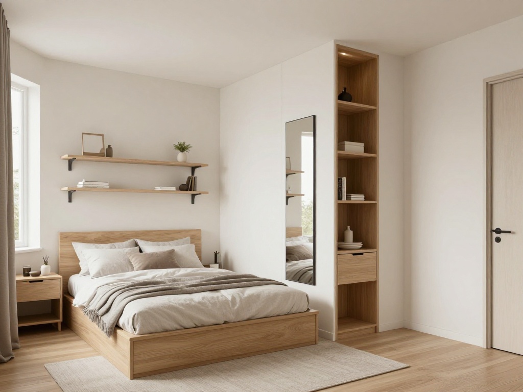 Small Chic Bedroom With Smart Layout