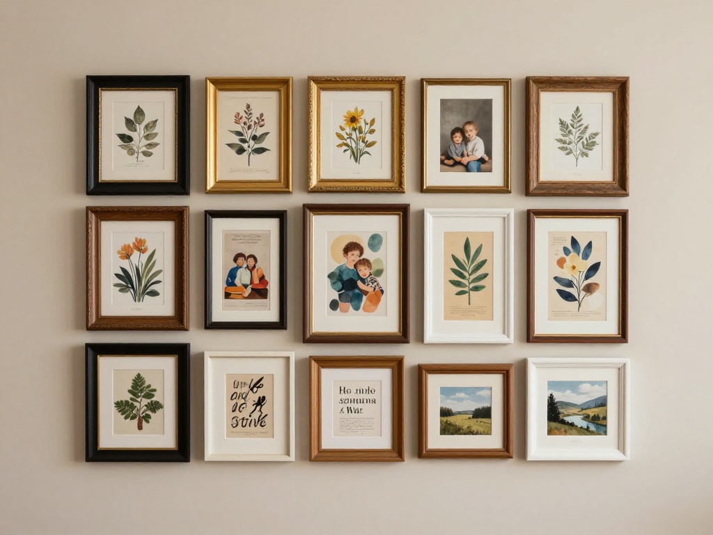 Salon-Style Grid With Varied Subject Matter