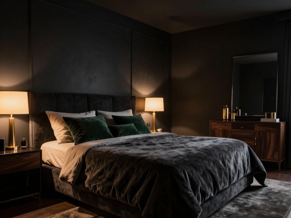 Dark Moody Chic Bedroom Design