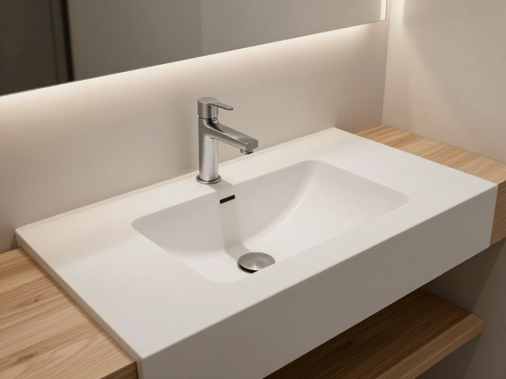 Minimalist Vanity With Integrated Sink