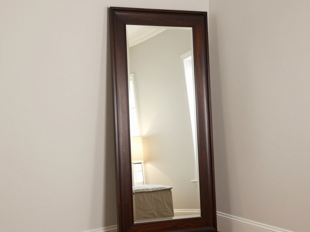 Oversized Floor Mirror In A Dark Frame