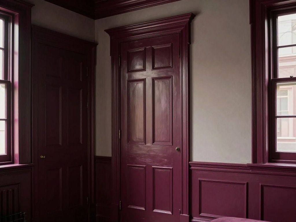 Deep Plum Or Burgundy Paint On Trim