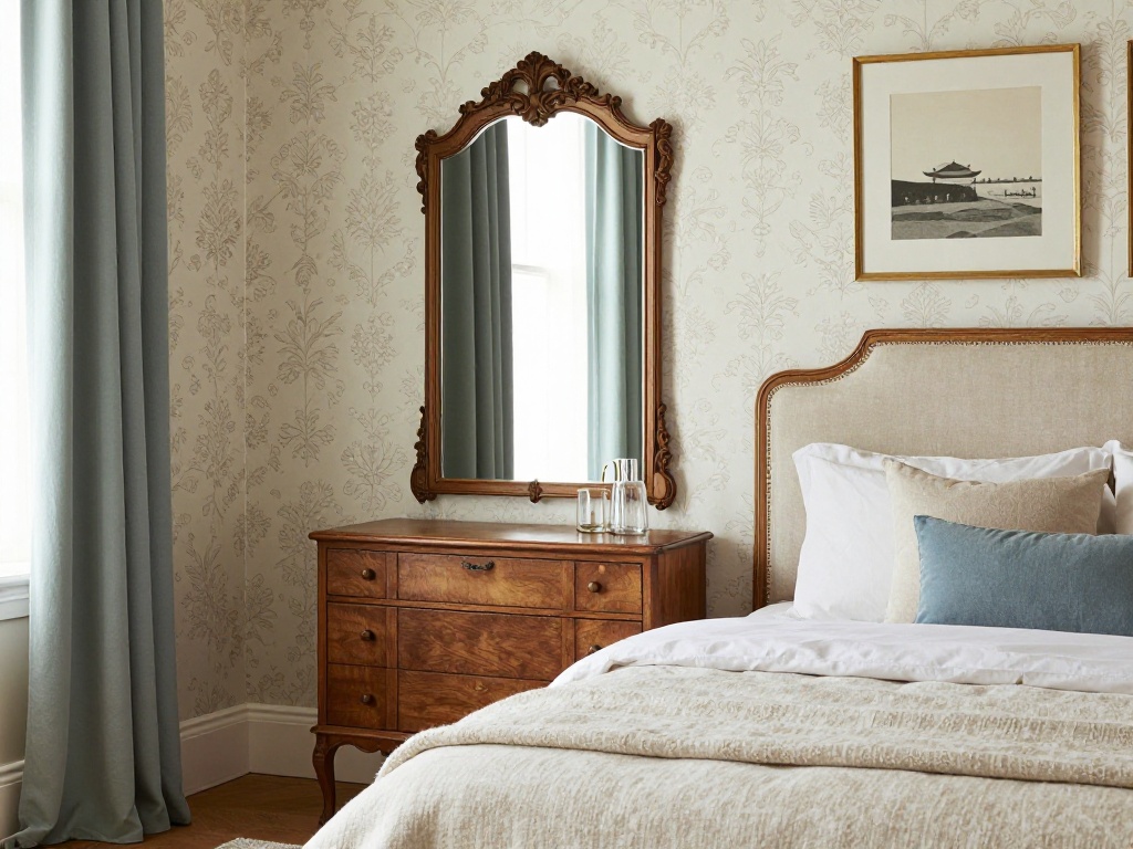 Vintage Chic Bedroom With Modern Touches